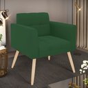Ver imagem 2 de Poltrona Elisa Veludo Verde Pés Palito Natural - D’Rossi