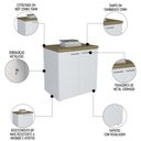 Ver imagem 5 de Mesa Escrivaninha em L Sharp e Balcão 70cm 2 Portas Tok A06 Olmo/branco - Mpozenato