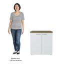 Ver mais imagens de Mesa Escrivaninha em L Sharp e Balcão 70cm 2 Portas Tok A06 Olmo/branco - Mpozenato