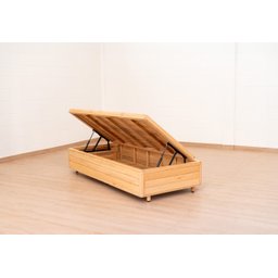 Cama Box Baú Rústica Solteiro Serenelife - Natural - 4