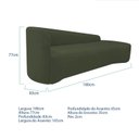 Ver imagem 3 de Recamier Curvo Orgânico 180cm 3 Lugares Lado Direito para Sala de Estar em Linho Paris Verde