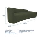Ver imagem 3 de Recamier Curvo Orgânico 180cm 3 Lugares Lado Direito para Sala de Estar em Linho Paris
