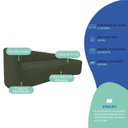 Ver imagem 5 de Recamier Curvo Orgânico 180cm 3 Lugares Lado Direito para Sala de Estar em Linho Paris Verde