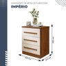Conjunto 2 Mesas de Cabeceira Império 3 Gavetas Benetil Cinamomo Off White - 2