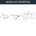 Ver imagem 6 de Sofá 3 Lugares Reclinável Elétrico em Corino Importado Cor Marrom Linha Cinema