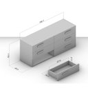 Ver imagem 3 de Cômoda Organizadora 150cm com 6 Gavetas 240839 Linha Lisboa Politorno Móveis