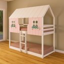 Ver imagem 1 de Beliche Montessoriano Casinha Encantada Madeira Maciça Rosa/branco | Housin