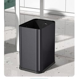 Lixeira Inox Preta 15 Litros Escritorio Cesto Lixo Black sem Tampa com Aro Banheiro Cozinha Aberta - 2 Lixeira Inox Preta 15 Litros Escritorio Cesto Lixo Black sem Tampa com Aro Banheiro Cozinha Aberta - 2