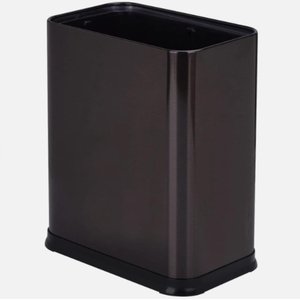 Lixeira Inox Preta 15 Litros Escritorio Cesto Lixo Black sem Tampa com Aro Banheiro Cozinha Aberta