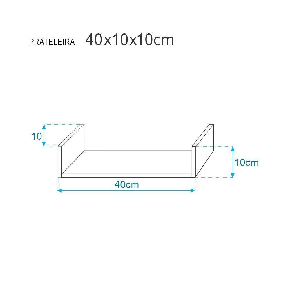 Prateleira U 40 X 10cm Branco Suporte Invisivel - 5