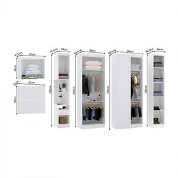 Quarto de Canto Solteiro com Guarda Roupas Cabeceira e Mesa de Cabeceira Alpes Luciane Móveis - 5