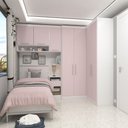 Ver imagem 1 de Quarto de Canto Solteiro com Guarda Roupas Cabeceira e Mesa de Cabeceira Alpes Luciane Móveis