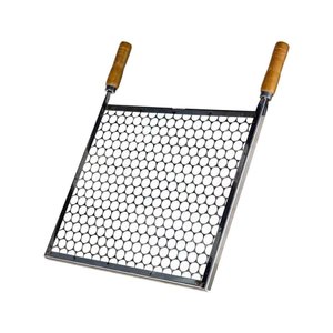 Grelha Retangular Inox Tela Moeda para Churrasqueira 40x30cm