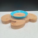 Ver imagem 5 de Prato Infantil Criança Bebê com Ventosa Home&co Elefante Bambu 3x23x17cm Natural