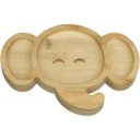 Ver imagem 1 de Prato Infantil Criança Bebê com Ventosa Home&co Elefante Bambu 3x23x17cm Natural