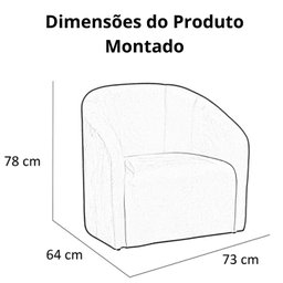 Poltrona Decorativa Recepção Sala de Estar Lara Veludo Cor:cinza - 8