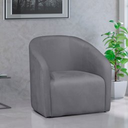 Poltrona Decorativa Recepção Sala de Estar Lara Veludo Cor:cinza - 7