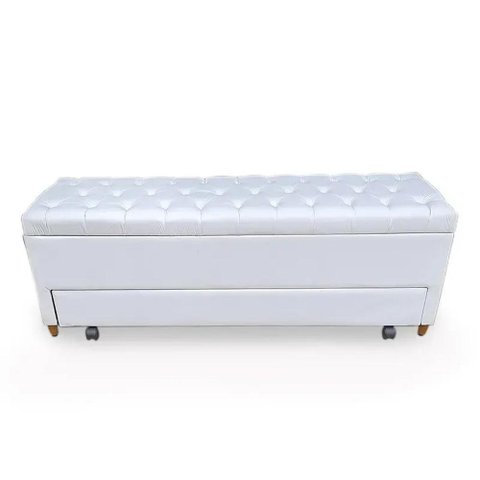 Recamier Com Auxiliar King Size Corino(1.86X0.50) COR:BRANCO