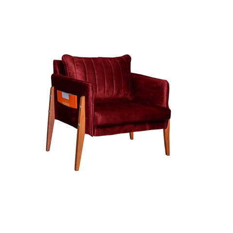 POLTRONA DECORATIVA MILÃO LUXO DORA BELA - 0124 bordô