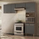 Ver imagem 2 de Armario de Cozinha Lemon com 8 Portas 222 Cm Carvalho Nature/chumbo