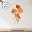 Ver imagem 3 de Adesivo Floral Boho Laranja Estilo Nórdico 35x60 Minimalista Abstrato