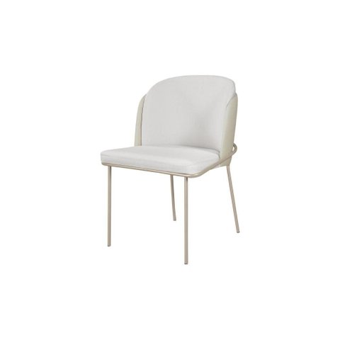 Cadeira Estofada Aurora Jantar Base Aço Carbono Espuma D28 - Champagne