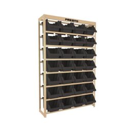 Estante Prática para Caixas Plásticas c/ 28 Caixas N° 07 Pretas Ref. 28/7 PRESTO - 1