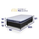 Ver imagem 2 de Conjunto Box Preto Durban Azul Espuma D28 Solteiro 96x203x57 - King House