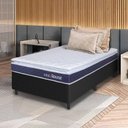 Ver imagem 1 de Conjunto Box Preto Durban Azul Espuma D28 Solteiro 96x203x57 - King House
