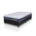 Ver mais imagens de Conjunto Box Preto Durban Azul Espuma D28 Solteiro 96x203x57 - King House