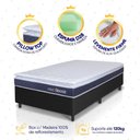 Ver imagem 3 de Conjunto Box Preto Durban Azul Espuma D28 Solteiro 96x203x57 - King House