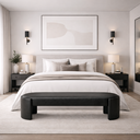 Ver imagem 1 de Recamier Puf Decorativo Fly Cama Casal 138cm Zahav Estofados:preto Couro Sintético