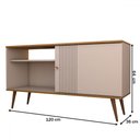 Ver imagem 4 de Rack para Tv até 50 Polegadas Retrô 1 Porta 1 Prateleira Cinamomo/off White - Panorama Móveis