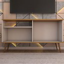 Ver imagem 6 de Rack para Tv até 50 Polegadas Retrô 1 Porta 1 Prateleira Cinamomo/off White - Panorama Móveis