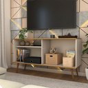 Ver imagem 2 de Rack para Tv até 50 Polegadas Retrô 1 Porta 1 Prateleira Cinamomo/off White - Panorama Móveis