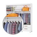 Ver imagem 6 de Guarda-roupa Casal Mondo 6 Portas 4 Gavetas com Pés Branco - Pnr Móveis