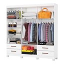 Ver imagem 2 de Guarda-roupa Casal Mondo 6 Portas 4 Gavetas com Pés Branco - Pnr Móveis