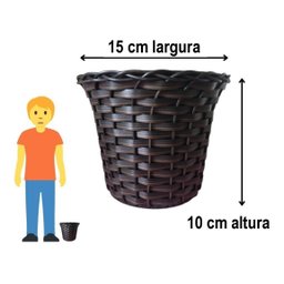 3 Vaso Vime Sintético  Médio Para Plantar Flor 11x16cm - 4