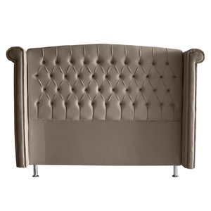 Cabeceira de Cama Box Toquio King 195 Cm Suede Capuccino Ec Móveis