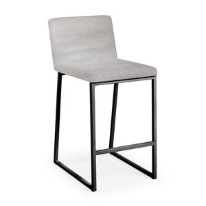 Banqueta Tulipa em Aço Carbono Preto Marrom Salvia
