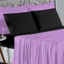 Ver imagem 3 de Jogo de Cama Casal Viúva Nobre 4 Peças Malha 100% Algodão - Lilás / Preto