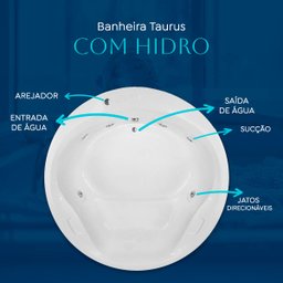 Banheira Redonda Taurus Dupla com Hidro em Acrílico - 127v - 4