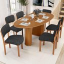 Ver imagem 2 de Mesa para Sala de Jantar Ourense com 06 Cadeiras Sala de Jantar Dara L02 Linho Chumbo - Lyam Decor