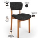 Ver imagem 5 de Mesa para Sala de Jantar Ourense com 06 Cadeiras Sala de Jantar Dara L02 Linho Chumbo - Lyam Decor