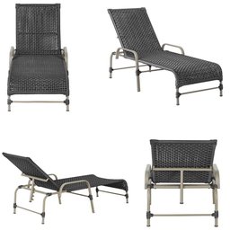 Kit Chaise Hungria e Espreguiçadeiras Catar Trama Original Preto - 4