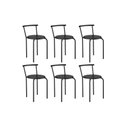 Ver imagem 1 de Banqueta Sala de Jantar 105 Kit 6 Uni Preto/courano Preto - Carraro