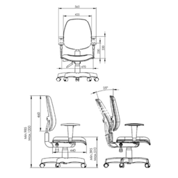Cadeira Internauta Preta Lisa com Back System 100% Nacional para Escritório - 6