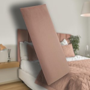 Kit 5 Placas Cabeceira Estofada Suede para Cama Box Solteiro - Módulo 20cm X 60cm Gh Papel de Parede