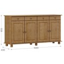 Ver imagem 3 de Balcao Madeira Maciça 4 Portas 4 Gavetas 169 Cm 8929 Freijo Milani Store Freijo