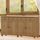 Ver imagem 2 de Balcao Madeira Maciça 4 Portas 4 Gavetas 169 Cm 8929 Freijo Milani Store Freijo